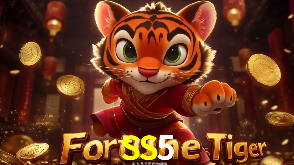 O carismático mascote do jogo de slot Fortune Tiger, um tigre fofo em pose de artes marciais, pronto para trazer sorte e multiplicadores de ganhos no cassino online SS5.